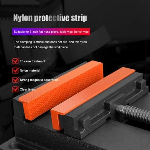 2Pcs 6 Protection Strip For Metal Vise Drilling Machine Tools Accessories inch Magnetic Soft Vise Jaws Pad Nylon Bench Vice
