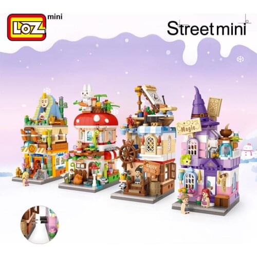 LOZ Mini Block Commercial Street Magic Street View Magic House Nautical Mushroom House Archaeological House Assembly Building