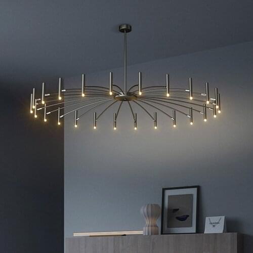 Living Room Bedroom Home Interior Chandelier Nordic Designer Round Black LED Ceiling Chandelier Modern Dining Room Pendant Lamp
