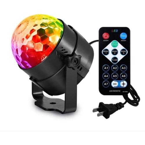 Mini RGB LED Crystal Magic Ball Stage Effect Lighting with remote and USB plug Lamp Bulb Party Disco Club DJ Light Laser Show