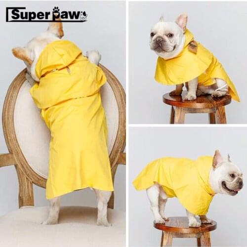 Fashion Dog Raincoat For Small Medium Dogs Rain Coat Pet Clothes Waterproof French Bulldog Teddy Schnauzer Corgi Jacket JXC01