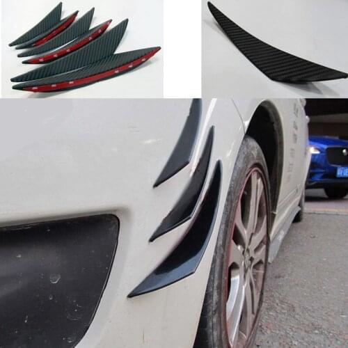6PCS Carbon Car Bumper Fender Spoiler Sticker For Volkswagen VW Polo Passat B5 B6 CC Golf 4 5 6 7 Touran T5 Tiguan Bora Scirocco