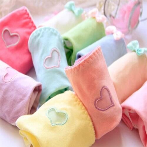 New Arrived 4Pcs/Lot Girl Panties Underwear Lace Briefs Cotton Lingerie Soft Comfortable Bowknot Cartoon Panty Wholesale L212-4