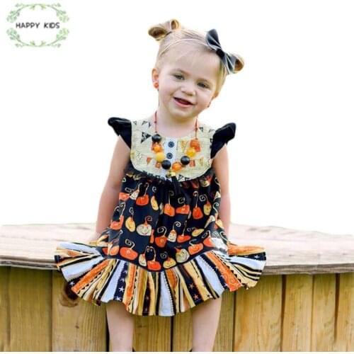 New arrived Girls dress Toddler Infant Baby Girls Summer Dress Casual Hallowmas Dresses Clothes Cartoon Sundress 1-4T Doz458