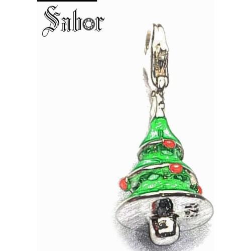 Thomas Charms Colourful Christmas Tree silver plated For Women Classic Gift gifts Fit 2020 Bracelet & Necklace charms