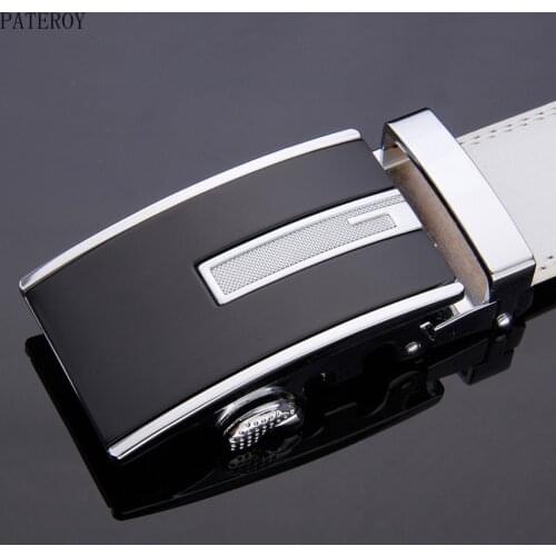 White Automatic Buckle Mens Belt Genuine Leather Trouser Belt for Men High Quality Mens Belts Luxury Brand Golf Fashion Gift