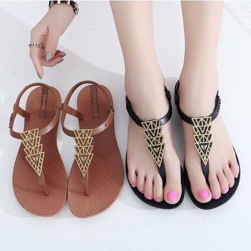 Ipomoea Women Sandals Flip Flops 2020 Summer Flat Shoes Woman Bohemian Sandals Ladies Vacation Beach Sandales Femme SH041401