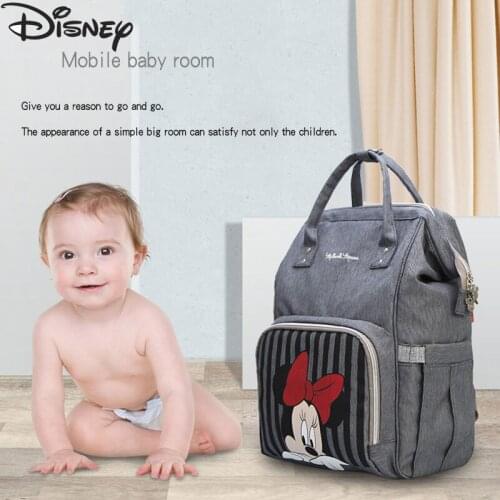 Disney Cartoon Minnie Mickey Mummy Diaper Bag Baby Diaper Bag Backpack For Mom Nappy Bags Minnie Mickey Mummy Bag For Stroller
