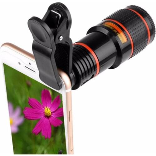 Telephoto Lens Monocular Telescope Phone Universal Optical 8x 12x Zoom Phone Camera Telescope Lens with Clip for Smartphone