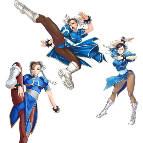 Three Ratels CDM372 Animation game girl Chun-Li Personalized Creative Scratch Stickers And Decal For Occlusion Decor