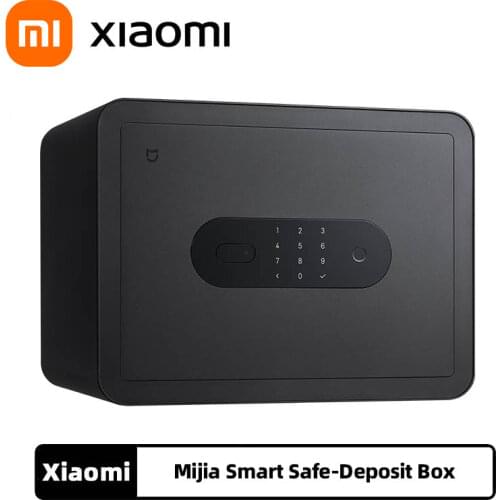 Xiaomi Mijia Smart Safe-Deposit Box 65Mn Anti-Drilling Steel Plate Semiconductor Fingerprint Recognition Work with Mi Home App