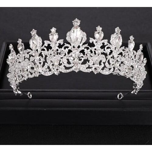 Baroque Luxury Crystal Bridal Tiaras Crowns Rhinestone Headpiece Pageant Bride Diadem Tiara Headbands Wedding Hair Accessories