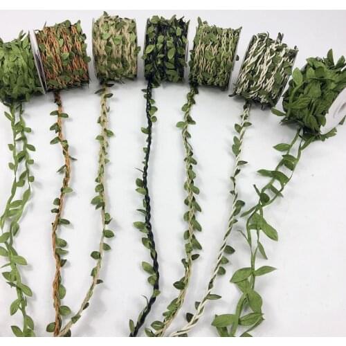 10 Meters DIY backgRound Rattan 6 mm Decoration Twine Rustic String Cord Rope Leaves Ribbon Crafts Wedding Party Home Decoration