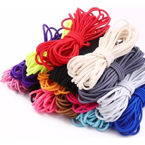 5M High-Elastic 2/2.5mm Colorful Round Elastic Band Round Rope Rubber Band Line Cords Findings For Jewelry Making Accessories