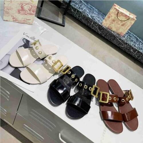 2021 New Hot Zapatos De Mujer Shoes Women Summer Flats Outdoor Slippers Open-Toes Flip Flop Buckle Sandals Beach Buty Damskie
