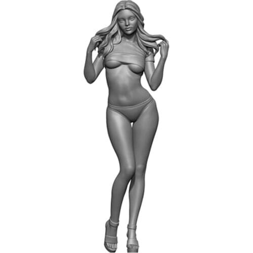1/24 Girl In A Short Top with A Beautiful Figure Resin Figure Model R442