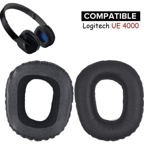 1Pair Protein Leather Replacement Earpads Ear Pads Muffs Cushion Pillows Cups for Logitech UE3600 UE4000 UE 3600 4000 Headphones