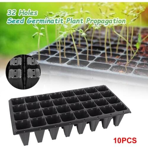 10Pcs 32 Cells Plant Growing Trays Plastic Nursery Tray Bonsai Flower Pot Green Succulent Plants Pot Seed Grow Box Garden