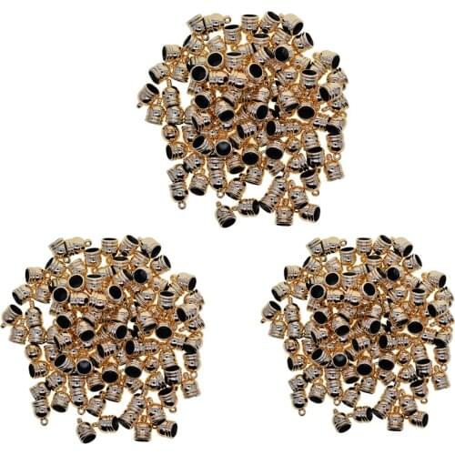 100pcs Bell Shape Leather Cord Cord End Caps Bead Caps Tassel Caps Bead Cover for Diy Jewelry Making