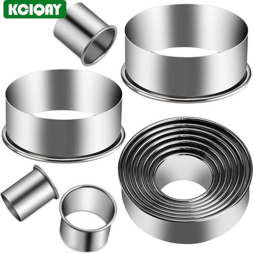 14Pcs Stainless Steel Cookie Cutter Set Food Grade Round Biscuit Cookie Cutter Mold Kitchen DIY Dessert Mousse Cake Baking Tools