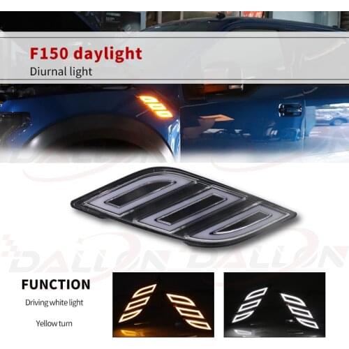2Pcs LED Daytime Running Light Side Lamp For Ford F150 F-150 Raptor 2017-2019 Auto Turn Signal Daylight