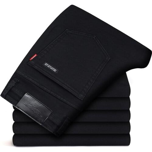 2021 New Business Fashion Classic Advanced Stretch Denim Slim Denim Black Jeans Trousers Men Brand Pants Guinness Men