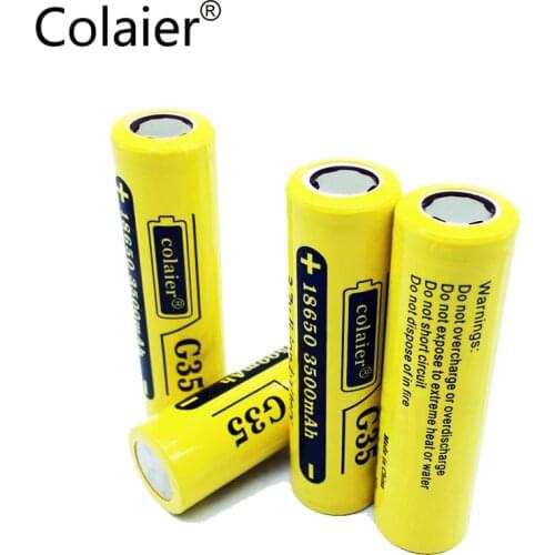 4PCS Colaier 18650 3400mah 3500 mAh G35 3.7V Li-Ion Rechargeable Battery 20A Lithium Battery High Drain For Flashinglight