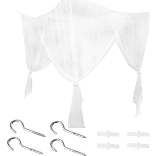 190X210X240cm European Style 4 Corner Post Bed Canopy Mosquito Net Full Netting Bedding Bedroom Decoration