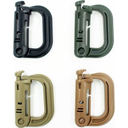 3PCS Spring Press D-type Buckle Outdoor Camping Portable Tactical Backpack Plastic Nylon Hanging Buckle Equipment Tourism Tools