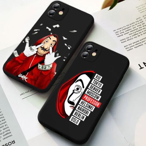 Spain TV Money Heist House Paper phone case for iPhone 12 12mini 11 Pro X XR XS Max 6 6S 7 8 plus 5 SE2020 Black silicone shell