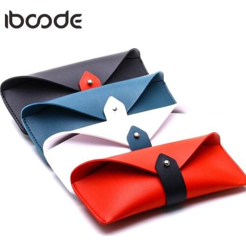 Iboode PU Leather Glasses Case Cover Sunglasses Reading Glasses Holder Eyeglasses Solid Storage Box Pouch Eyewear Protector New