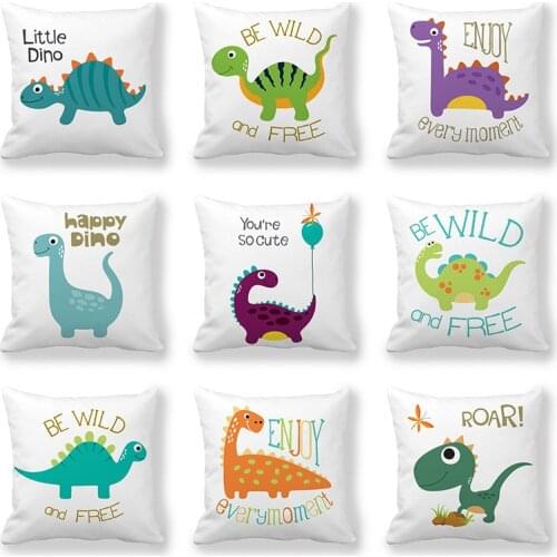 New Cartoon Dinosaur Decorative Pillow Cushion Covers Pillowcase Cushions For Sofa Polyester Pillowcover cuscini decorativi