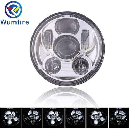 For Motorcycle LED Headlight DOT SAE E9 Approved 5-3/4 Inch 45W Projector 12V LED Headlight