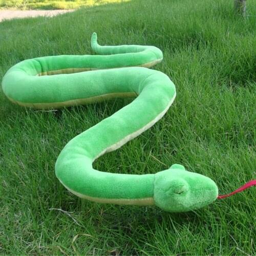 Fancytrader Big Simulated Animal Sleeping Snake Plush Toy Cute Cartoon Tricky Toys Doll Photography Props