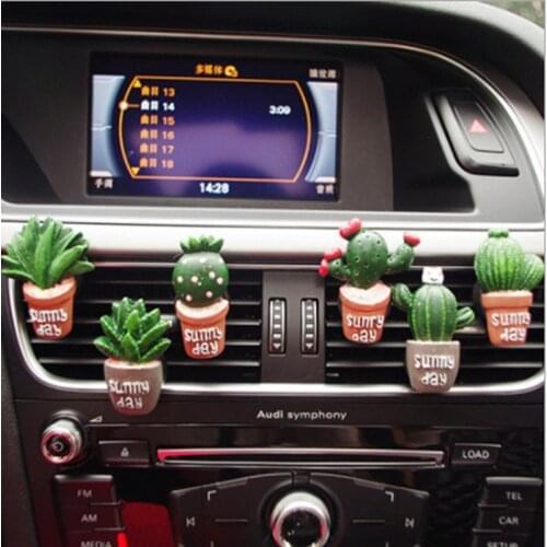 Simulation plant potted cactus air outlet ointment car air conditioning air outlet clip perfume clip aromatherapy Car decoration