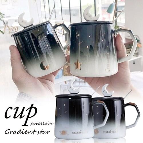 Creative Gradient Pattern Ceramic Mugs With Handle Handmade Coffee Cups Tea Milk Mug Cup Unique Gifts Home Decoration