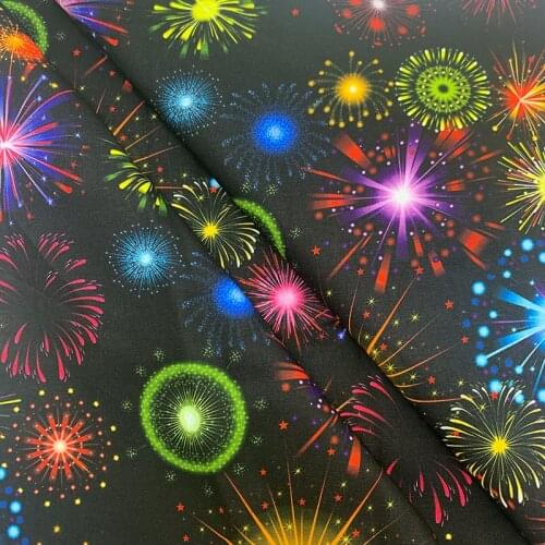 Beautiful 100% Cotton Fabric Colour Fireworks Pattern Fabric Digital Print Sewing Material DIY Home Patchwork Dress Clothing