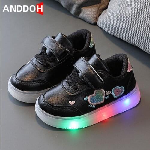 Size 21-30 Children Lighted Casual Shoes for Girls Boys Kids Luminous Sport Sneakers Baby Glowing Toddler Shoes with LED Lights