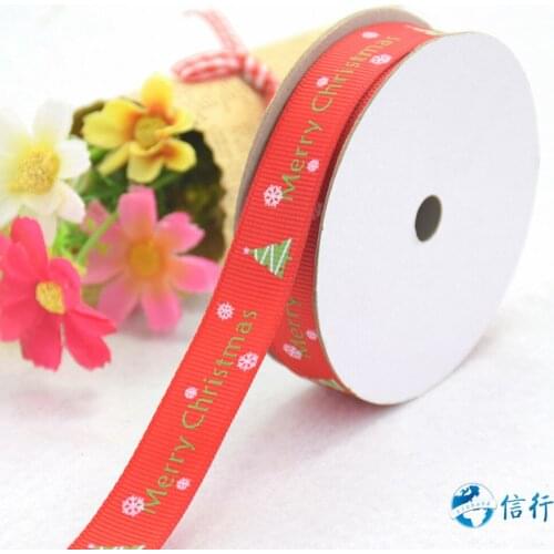 15mm width, printed chrismas ribbons Grosgrain ribbon,lace satin ribbons DIY hairbow accessories, gift package#3493