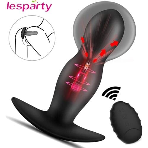 Wireless Remote Control Male Prostate Massager Inflatable Anal Plug Vibrating Butt Plug Anal Expansion Vibrator Sex Toys For Men