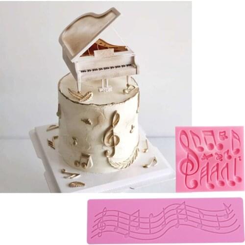 Musical Note Silicone Chocolate Cake Mold Fondant Cake Decoration Mold Musical Note Cake Side Chocolate Dessert Mold Cake Tools
