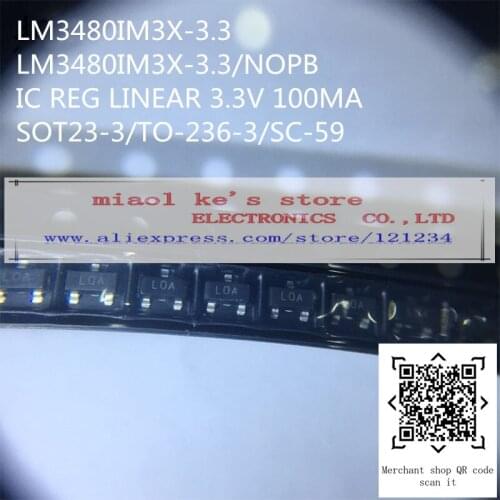 [10pcs]100%New: LM3480IM3X-3.3 LM3480IM3X-5.0 LM3480IM3X-3.3/NOPB LM3480IM3X-5.0/NOPB L0A L0B - IC REG LINEAR 100MA SOT23-3