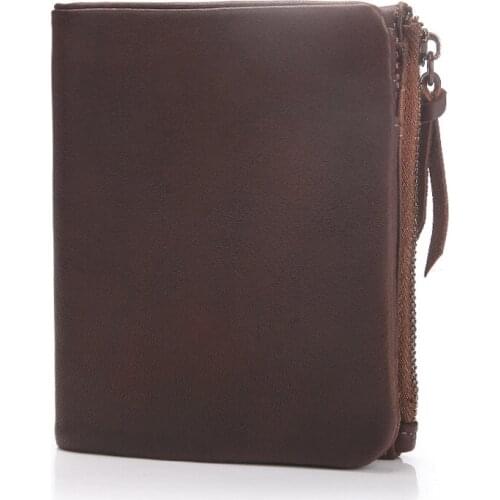 2020 new retro hand-painted leather wallet first layer cowhide short wallet casual vegetable tanned wallet