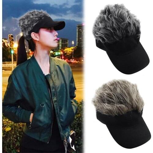 Novelty Fake Hair Wig Hats Unisex Baseball Hat Cap Sport Hats Peaked Cap Sunner Sun Visor Caps Winter Warm