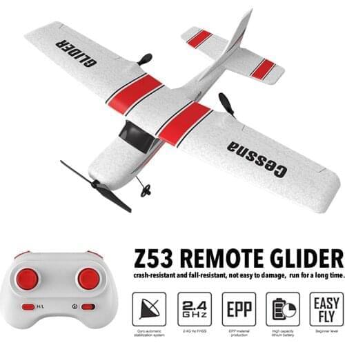 Remote Control Glider 2.4Ghz 2CH Z53 Rc Airplane CessnaINGS 182T DIY EPP Craft Foam Aircraft With Gyroscope Protection Chip