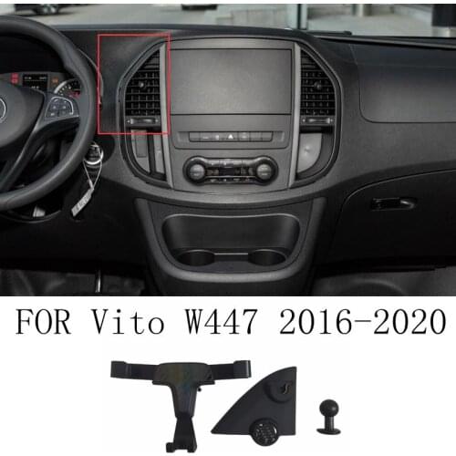 Fit for Mercedes-Benz Vito W447 2016-2020 Car Accessories Carbon Black Mobile Cell Phone Holder Car Air Vent Mount Stand 1 Set