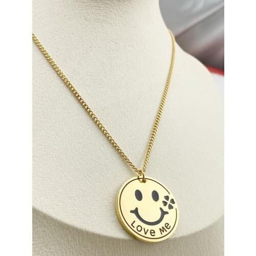 Hot Smiling To Life Fashion New Goddess Luxury Women Necklace Gold Color Luxe Jewelry Stainless Steel