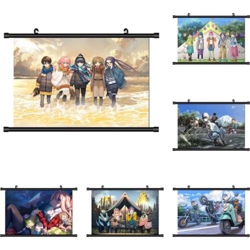 Yuru Camp Laid-Back Camp Nadeshiko Kagamihara Shima Ri HD Print Wall Poster Scroll