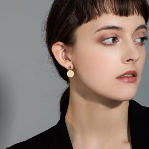 YUN RUO Rose Gold Color Vintage Queen Head Coin Stud Earring Titanium Steel Fashion Jewelry Birthday Gift Not Fade Drop Shipping