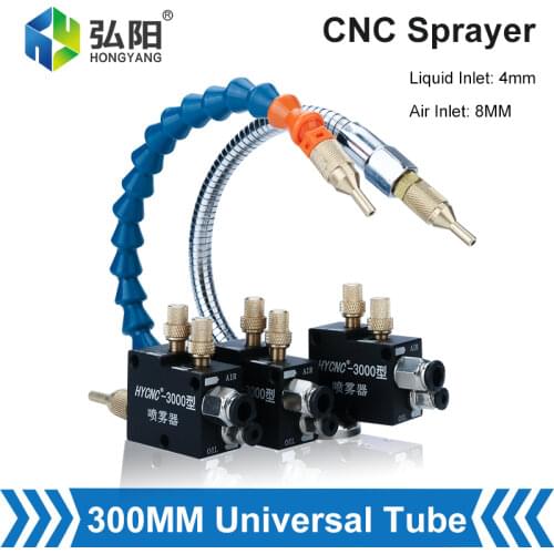 Cooling Sprayer Coolant Lubricating Spray System For 8mm Air Pipe CNC Lathe Milling Cutter Metal Milling Drill Mist Cooling Pipe